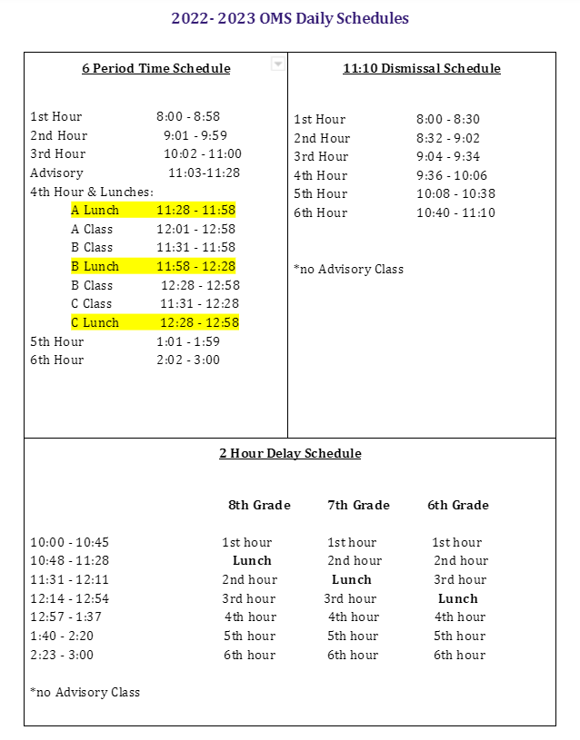 schedule for 22-23